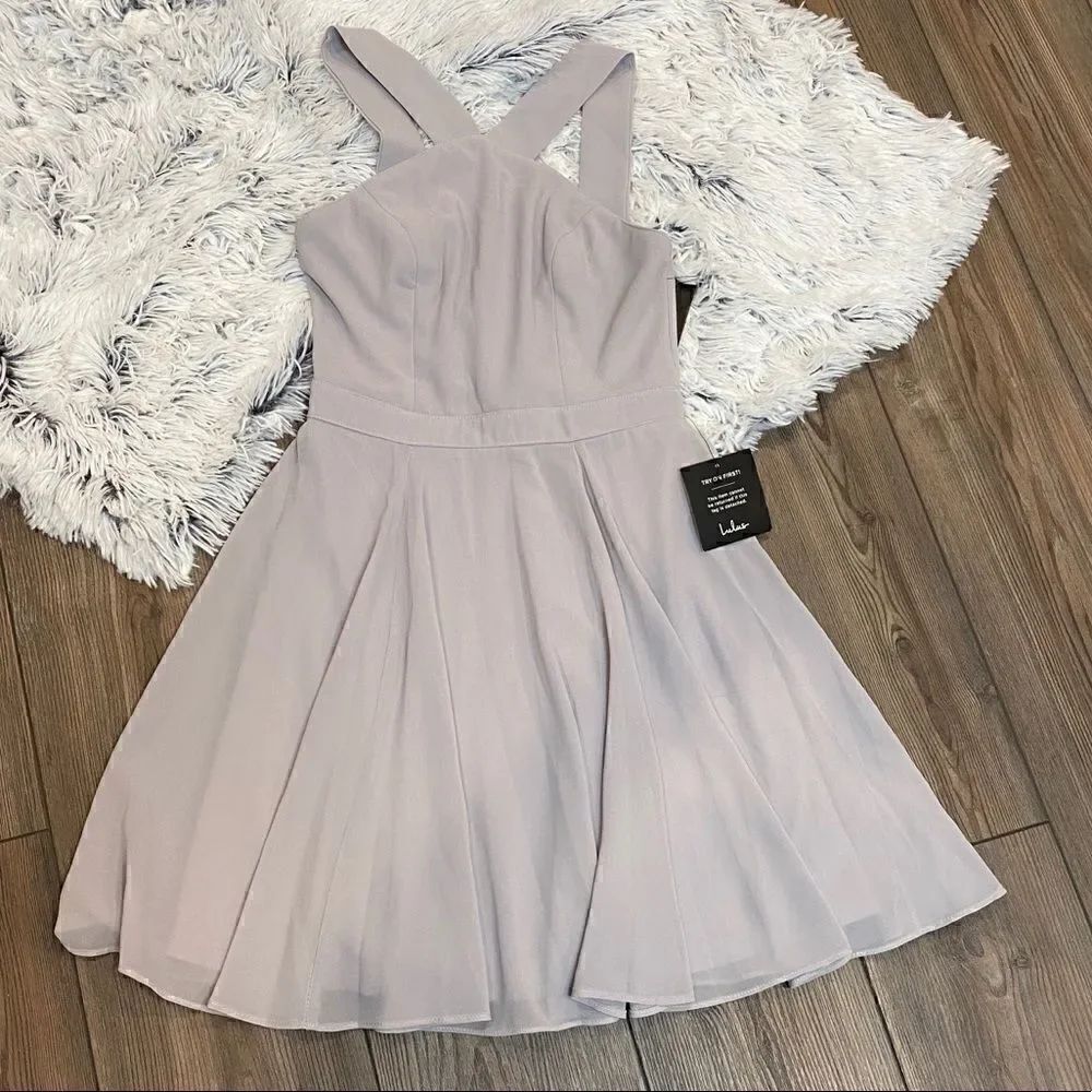 Lulu’s Gray Cross Strap Dress size XS